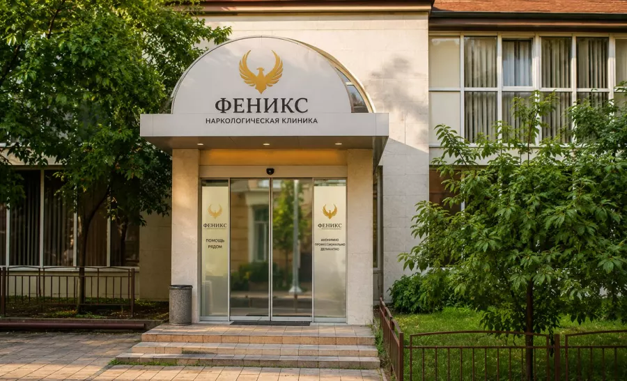 Вход в наркологическую клинику «Феникс» в Нестерове